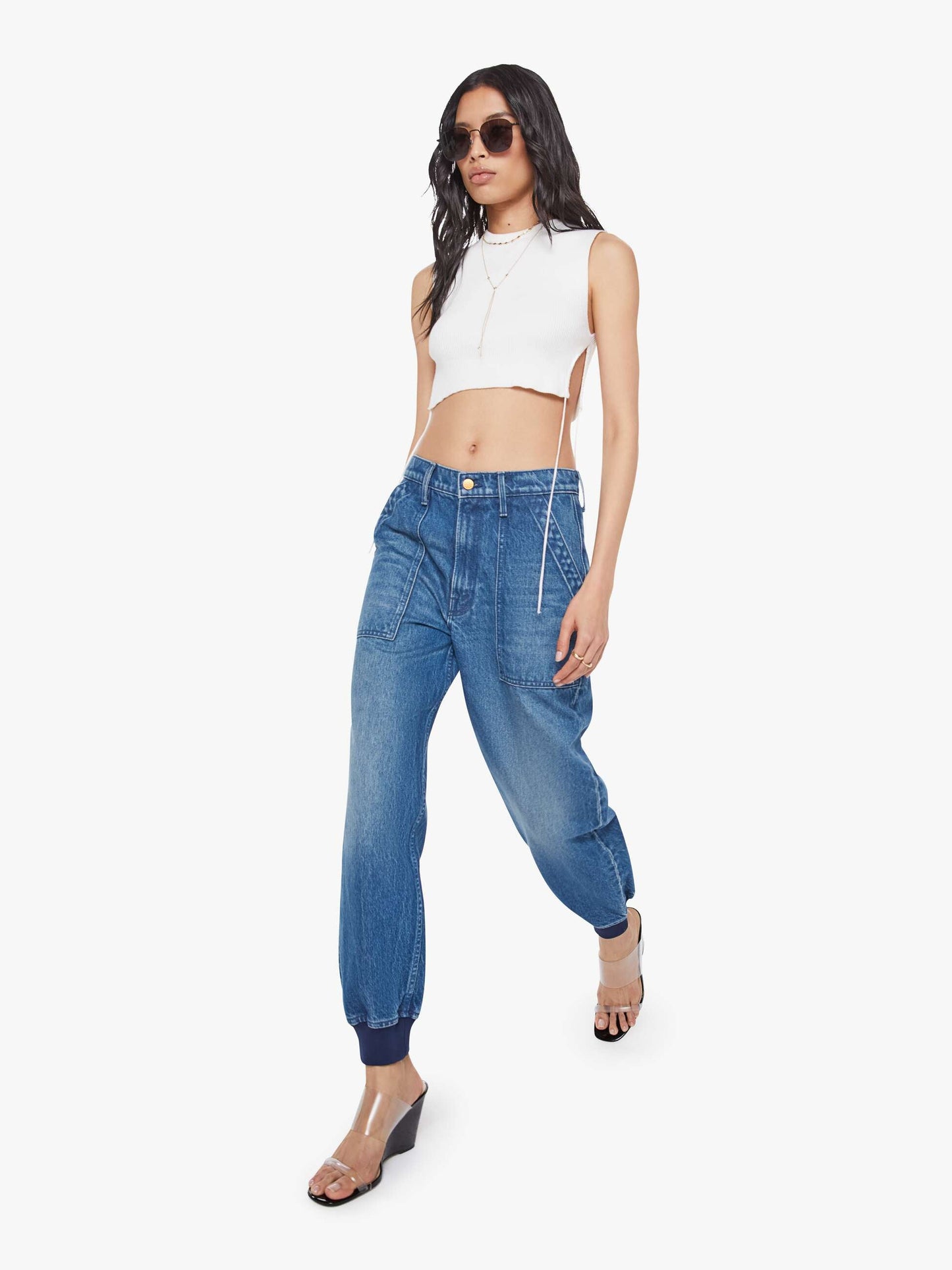Mother Denim SNACKS! The Peeler Jogger Ankle Blue (Medium)