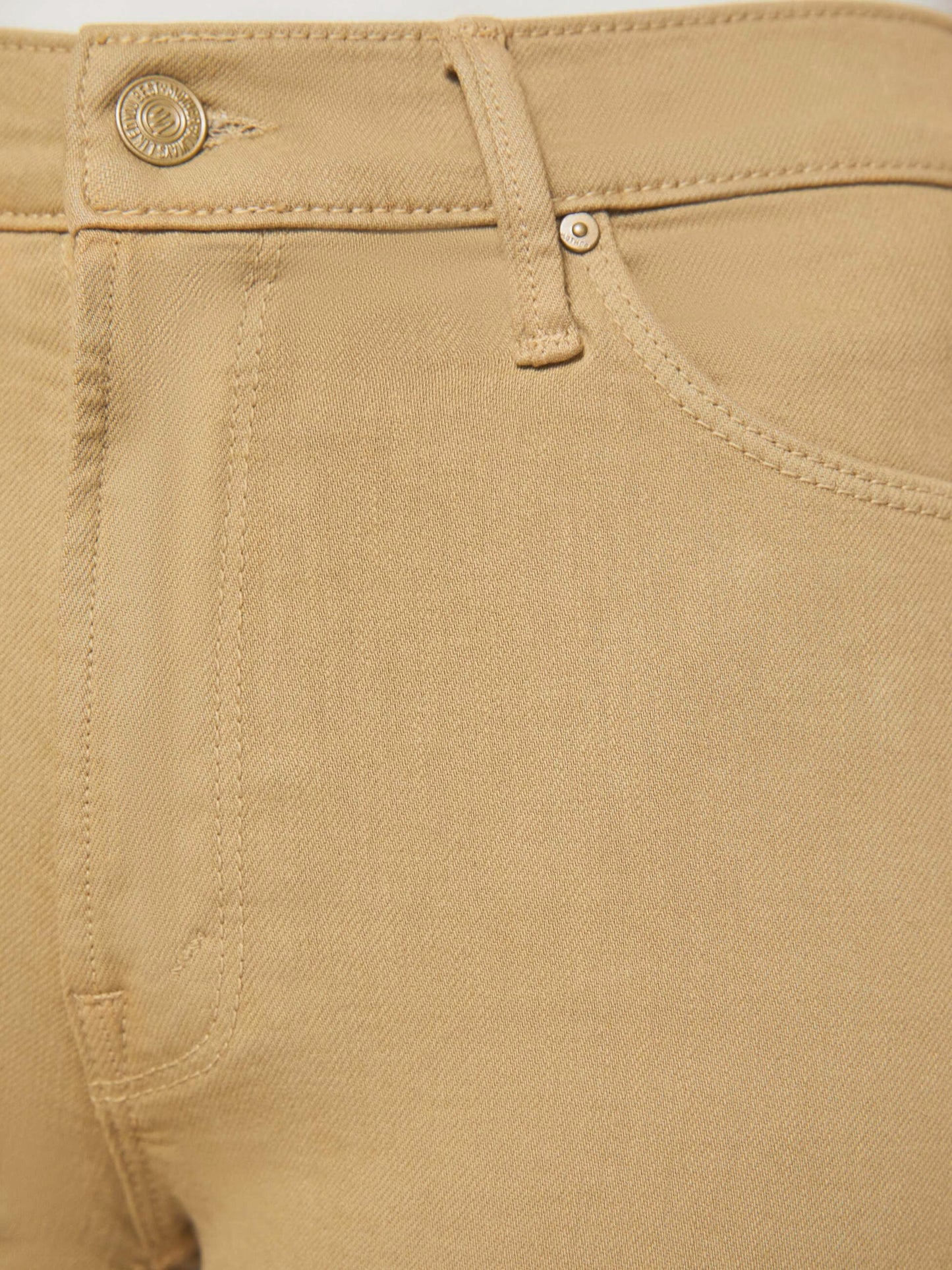Mother Denim The Mid Rise Dazzler Ankle Fray Beige (Light)