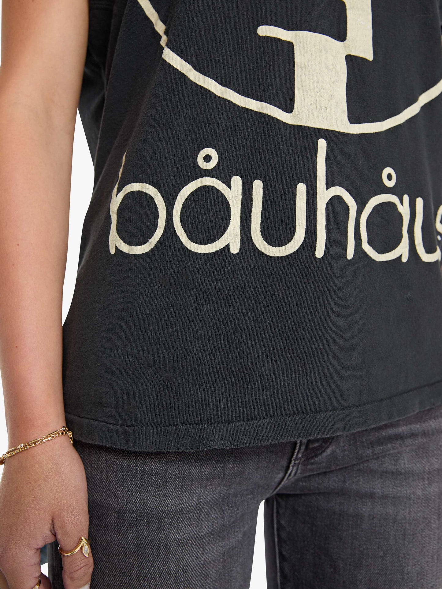 Mother Denim MadeWorn Bauhaus Tee Black (Charcoal)