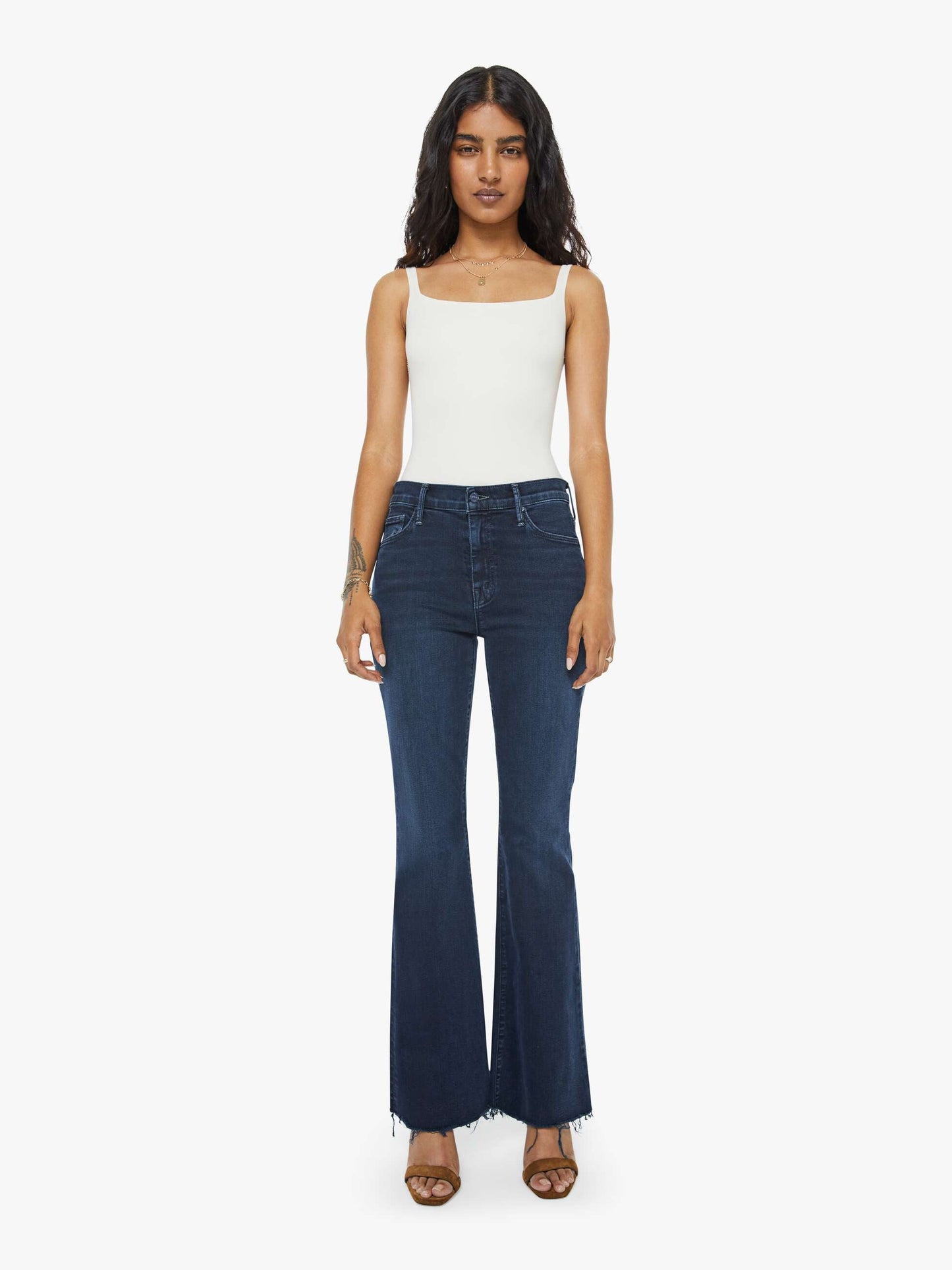 Mother Denim PETITES The Lil Weekender Fray Blue (Medium)