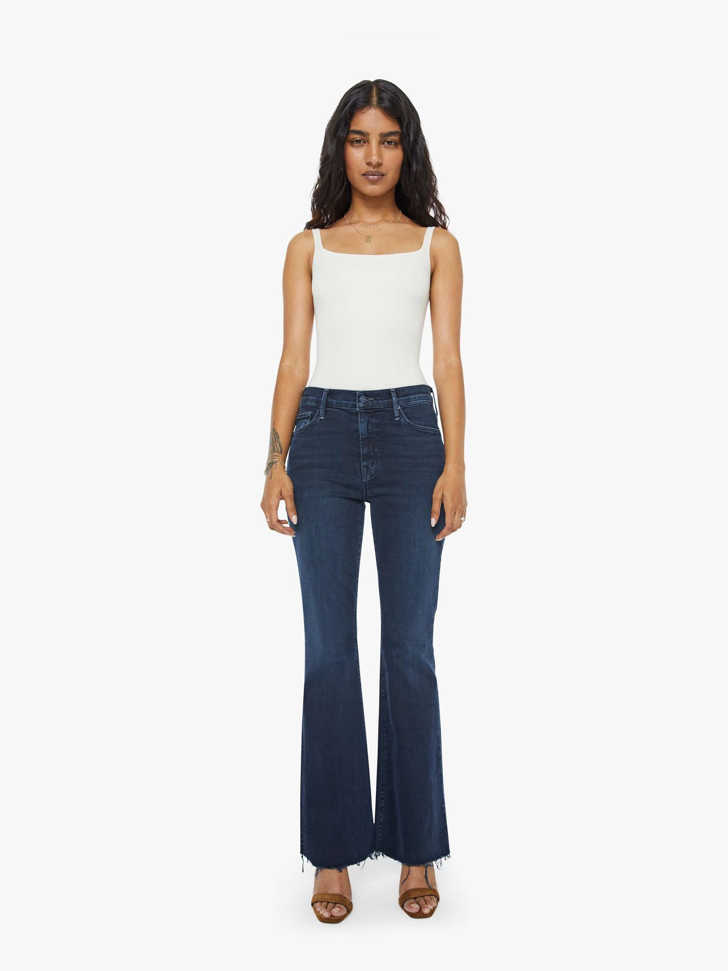Mother Denim PETITES The Lil Weekender Fray Blue (Medium)