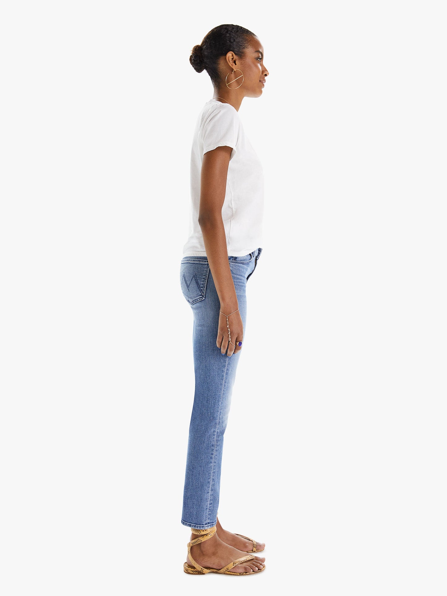 Mother Denim THE MID RISE DAZZLER ANKLE WE THE ANIMALS Medium Blue