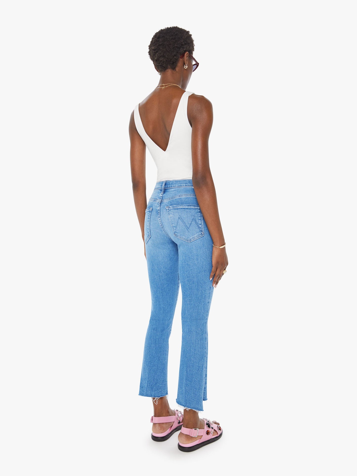 Mother Denim The Insider Crop Step Fray Blue (Medium)