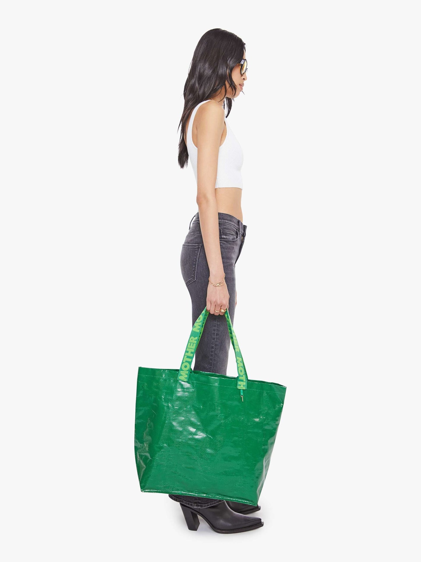 Mother Denim The Shopping Bag Duo KELLY GREEN