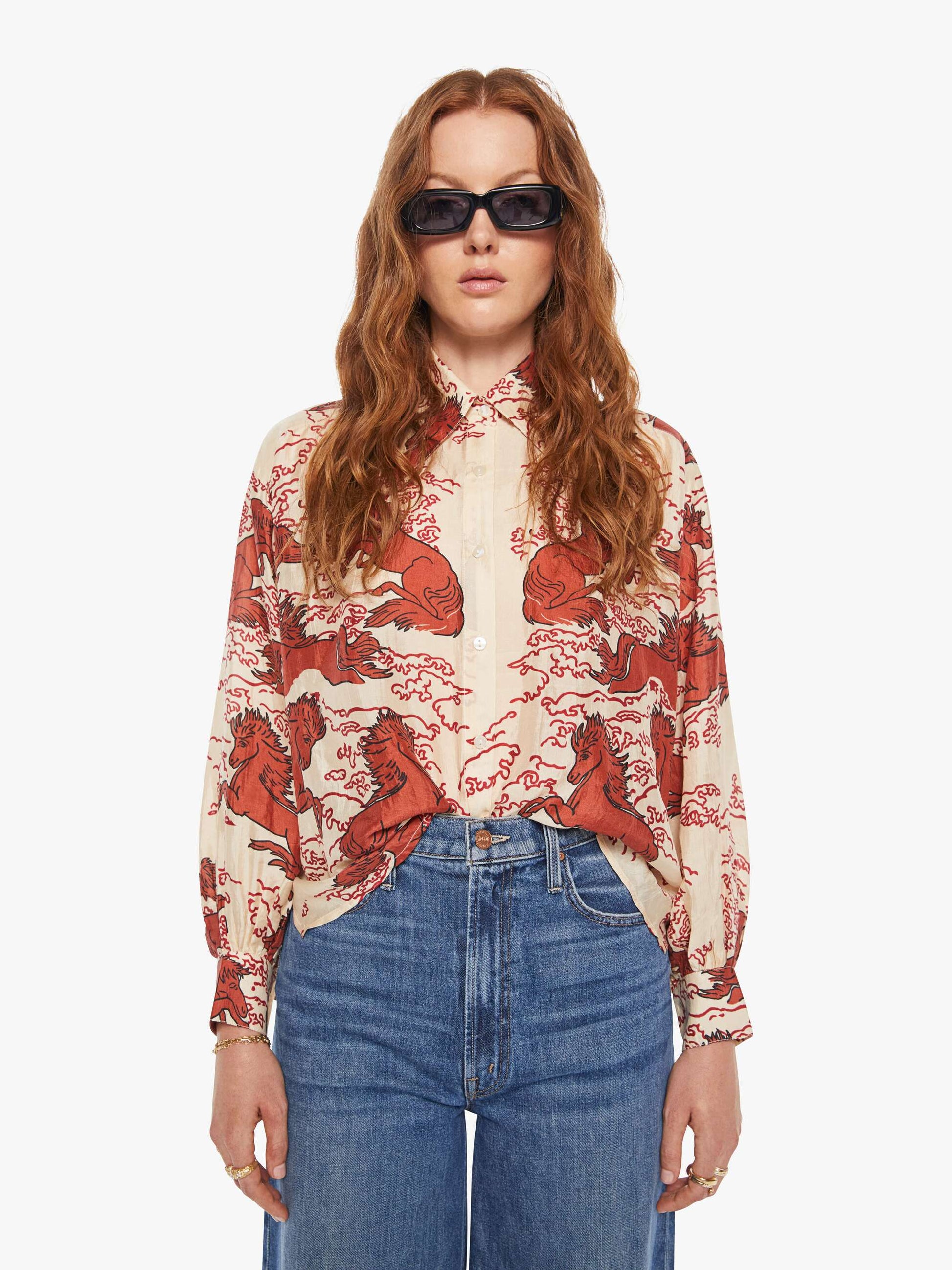 Mother Denim Alix Of Bohemia Emery Shirt ROUGE PEGASUS