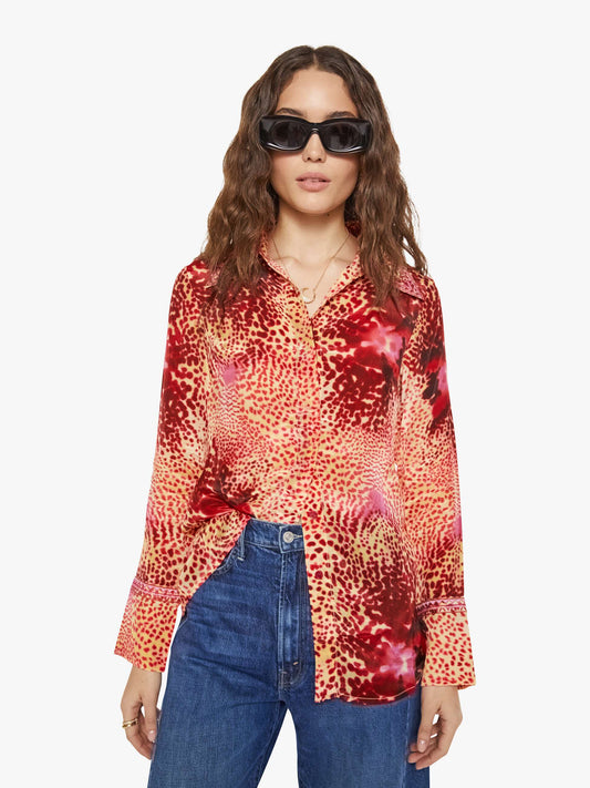 Mother Denim Maria Cher Aiden Shirt WILD PINK