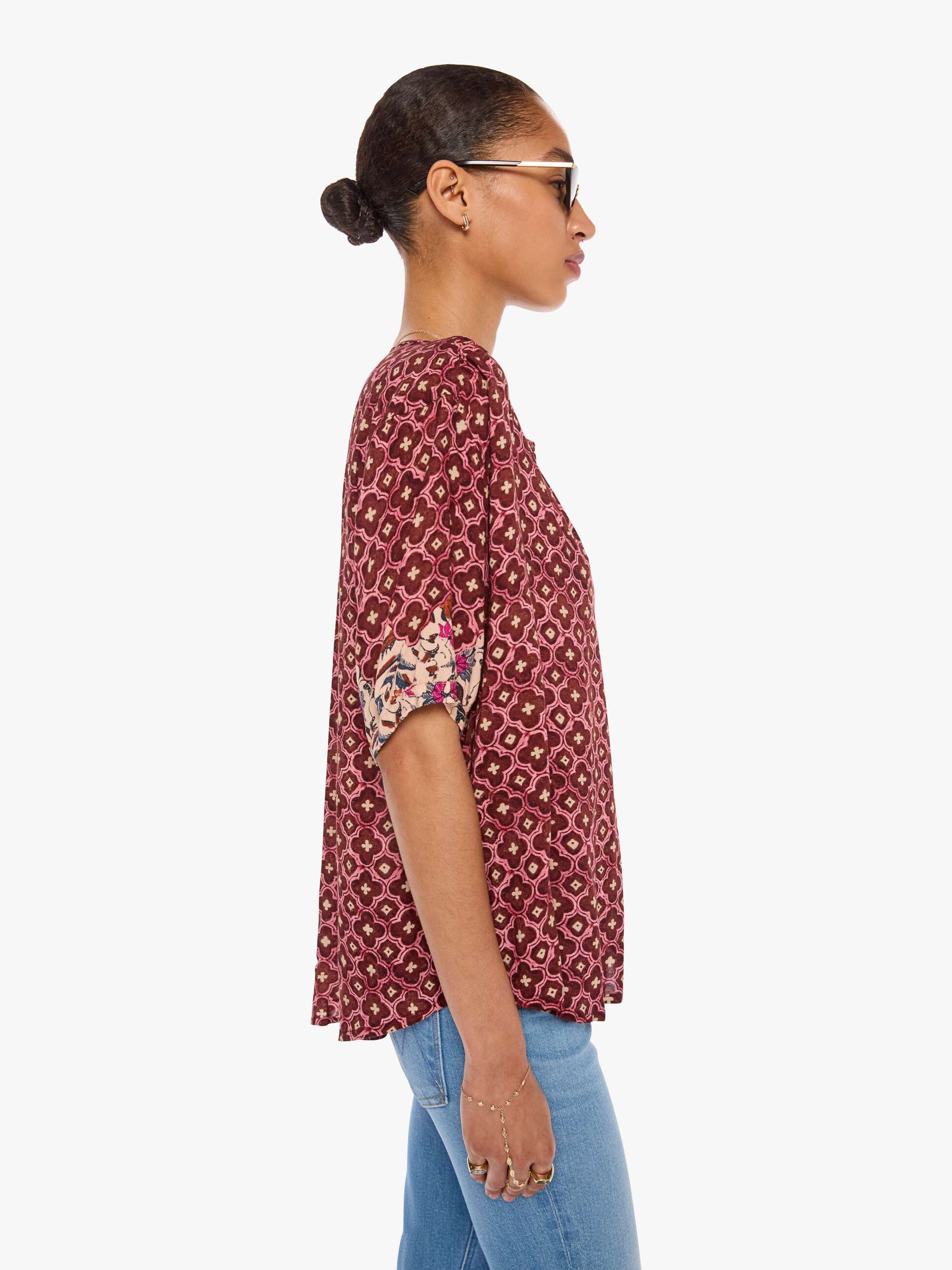 Mother Denim Natalie Martin Violet Top MOSAIC SPICE