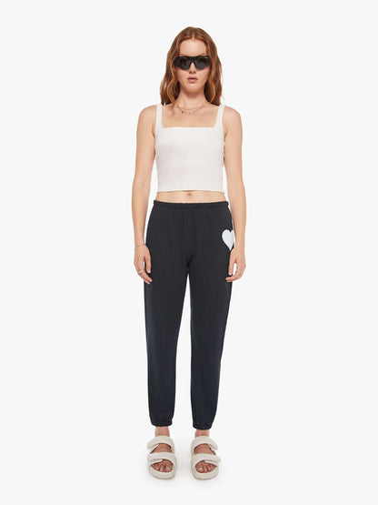 Mother Denim SPRWMN Heart Sweatpant Black