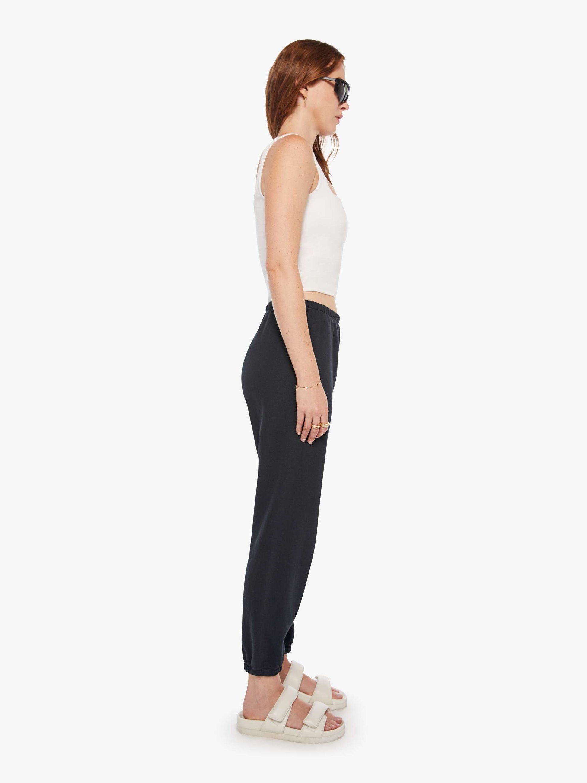 Mother Denim SPRWMN Heart Sweatpant Black