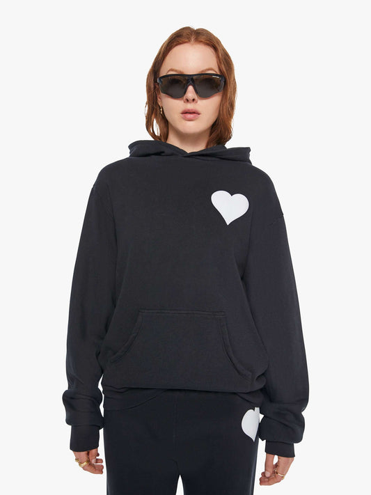 Mother Denim SPRWMN Heart Hoodie Black