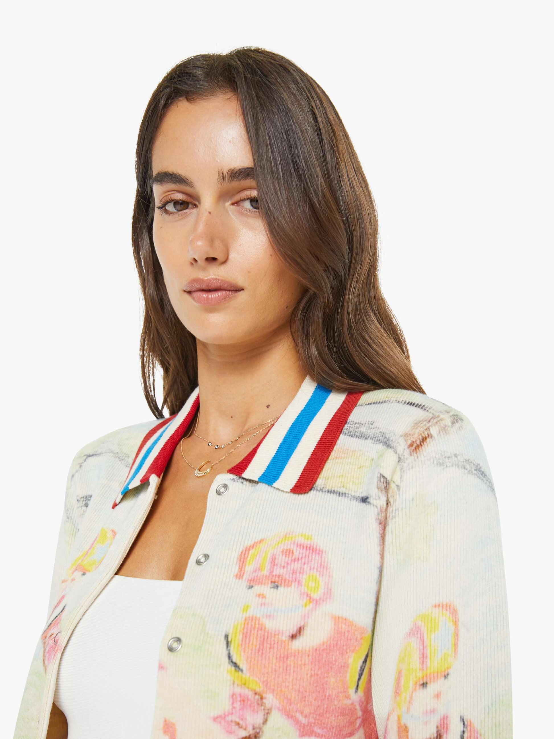 Mother Denim The Slim Raquette Cardigan Scramble