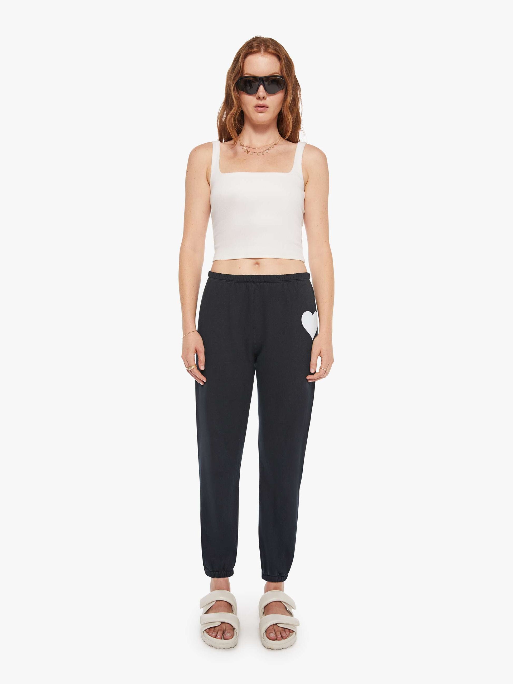 Mother Denim SPRWMN Heart Sweatpant Black
