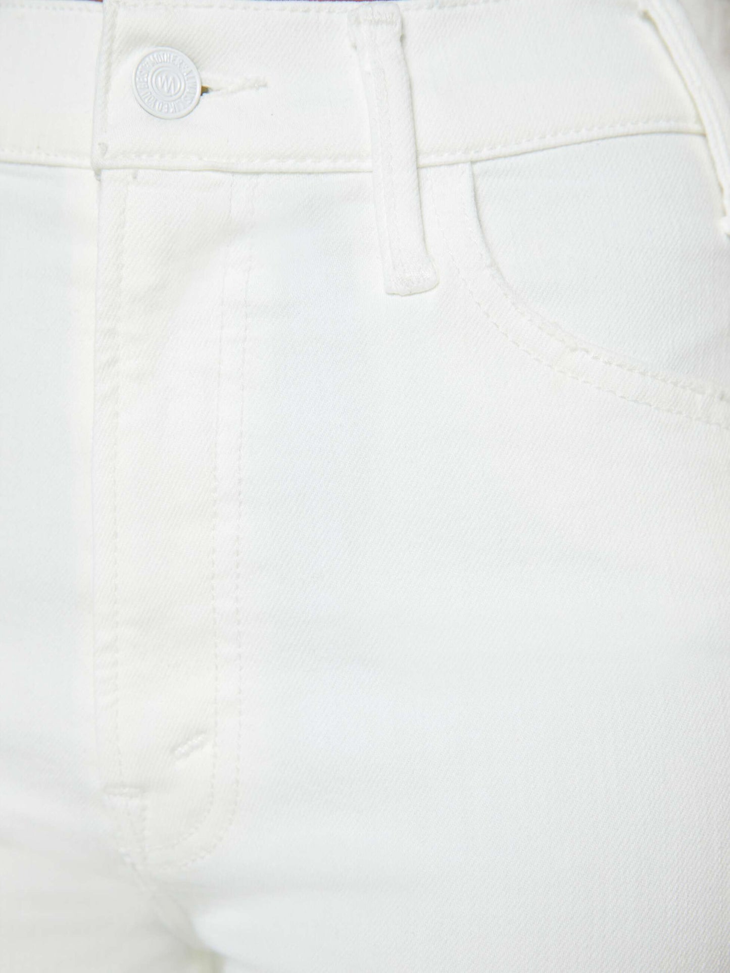 Mother Denim PETITES The Lil Hustler Ankle Fray White