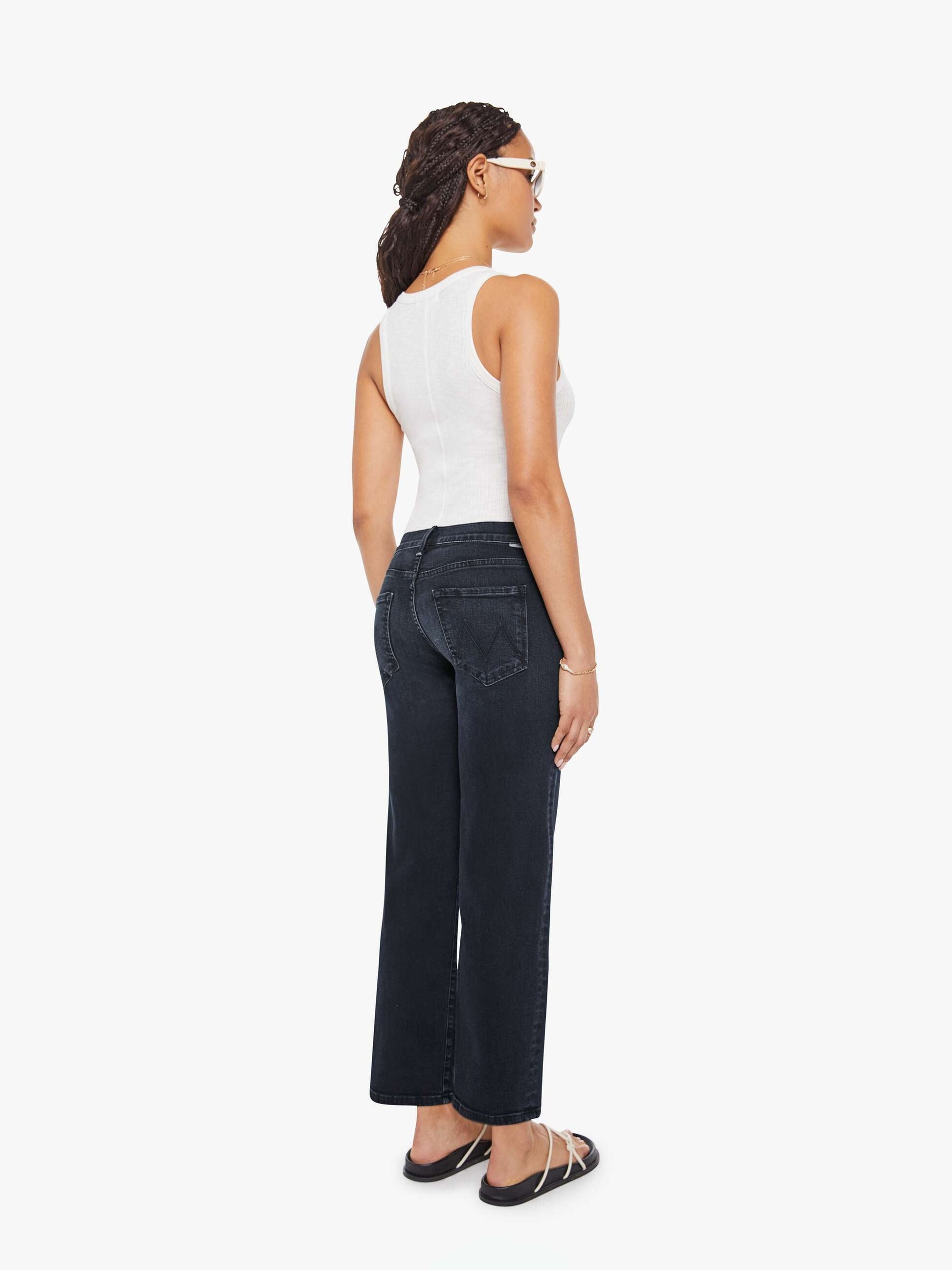 Mother Denim PETITES The Lil Mid Rise Zip Rambler Black