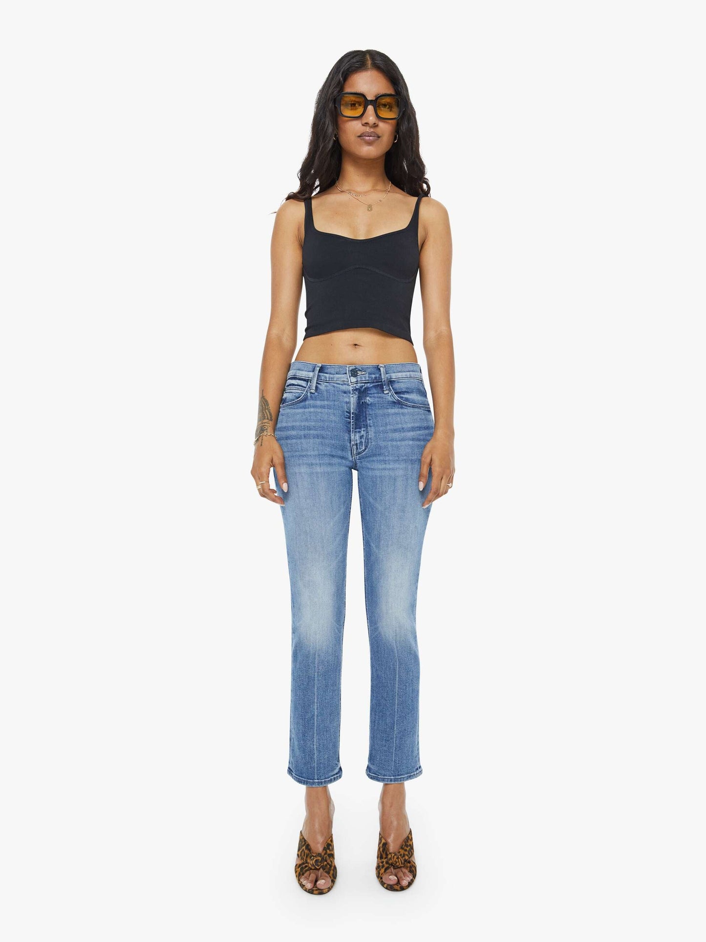 Mother Denim PETITES The Lil Mid Rise Dazzler Ankle Blue (Medium)