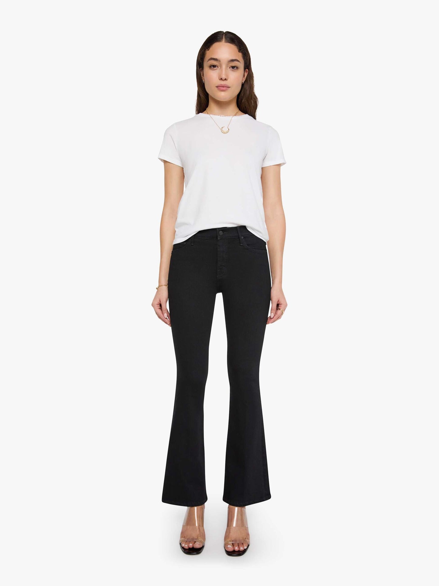 Mother Denim PETITES The Lil Hustler Ankle Fray Black