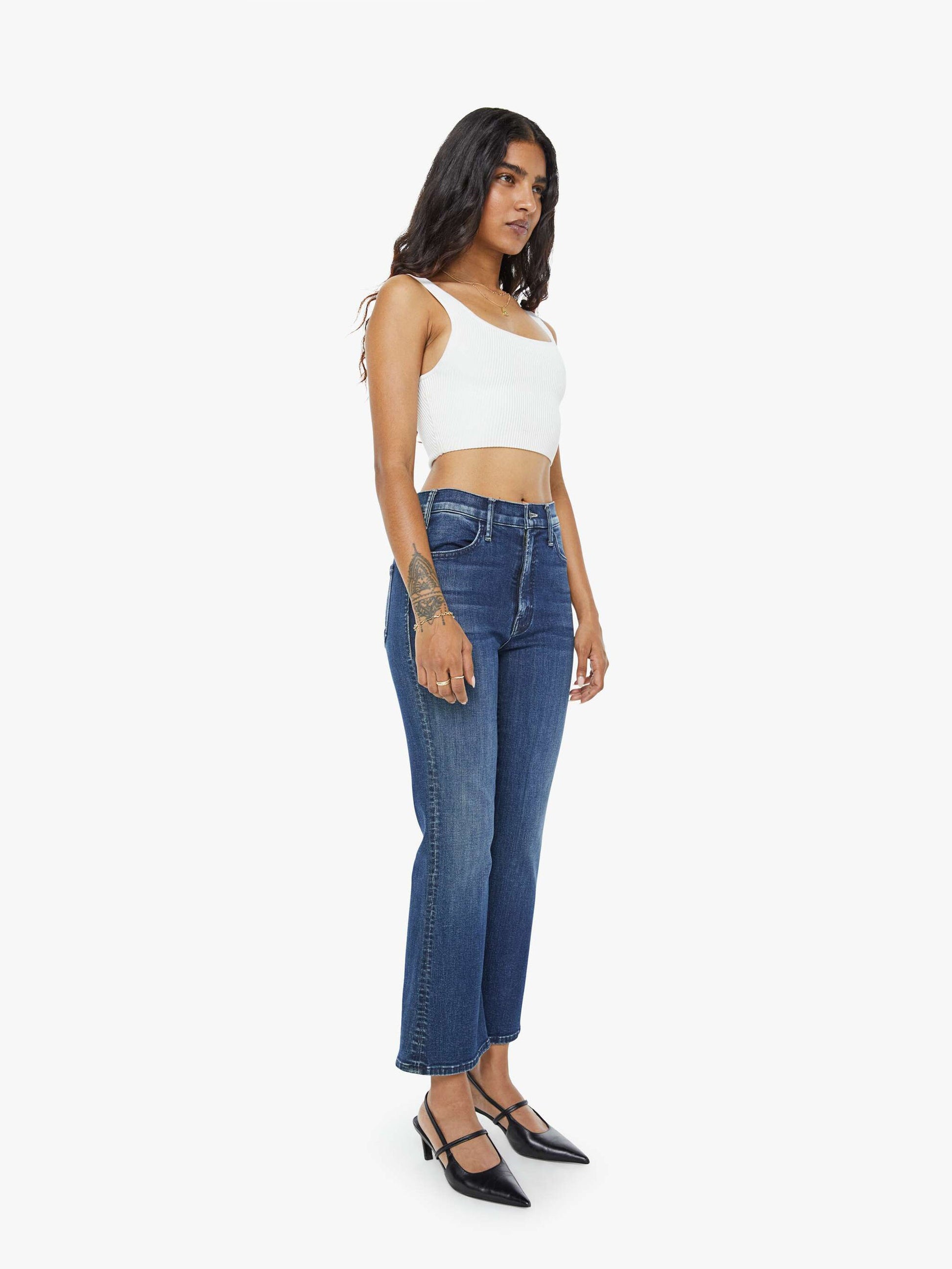 Mother Denim PETITES The Lil Hustler Ankle Blue (Dark)