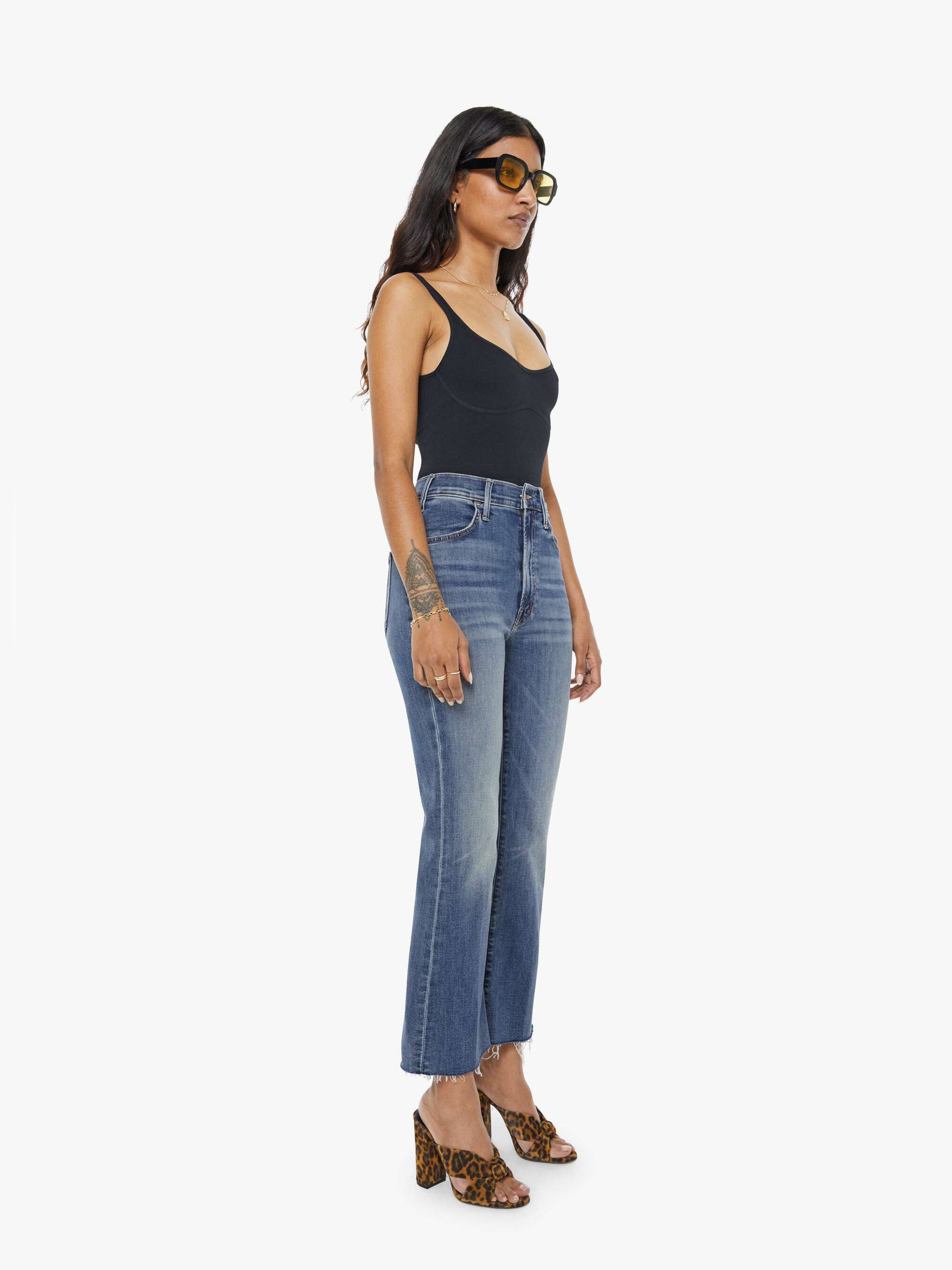 Mother Denim PETITES The Lil Hustler Ankle Fray Blue