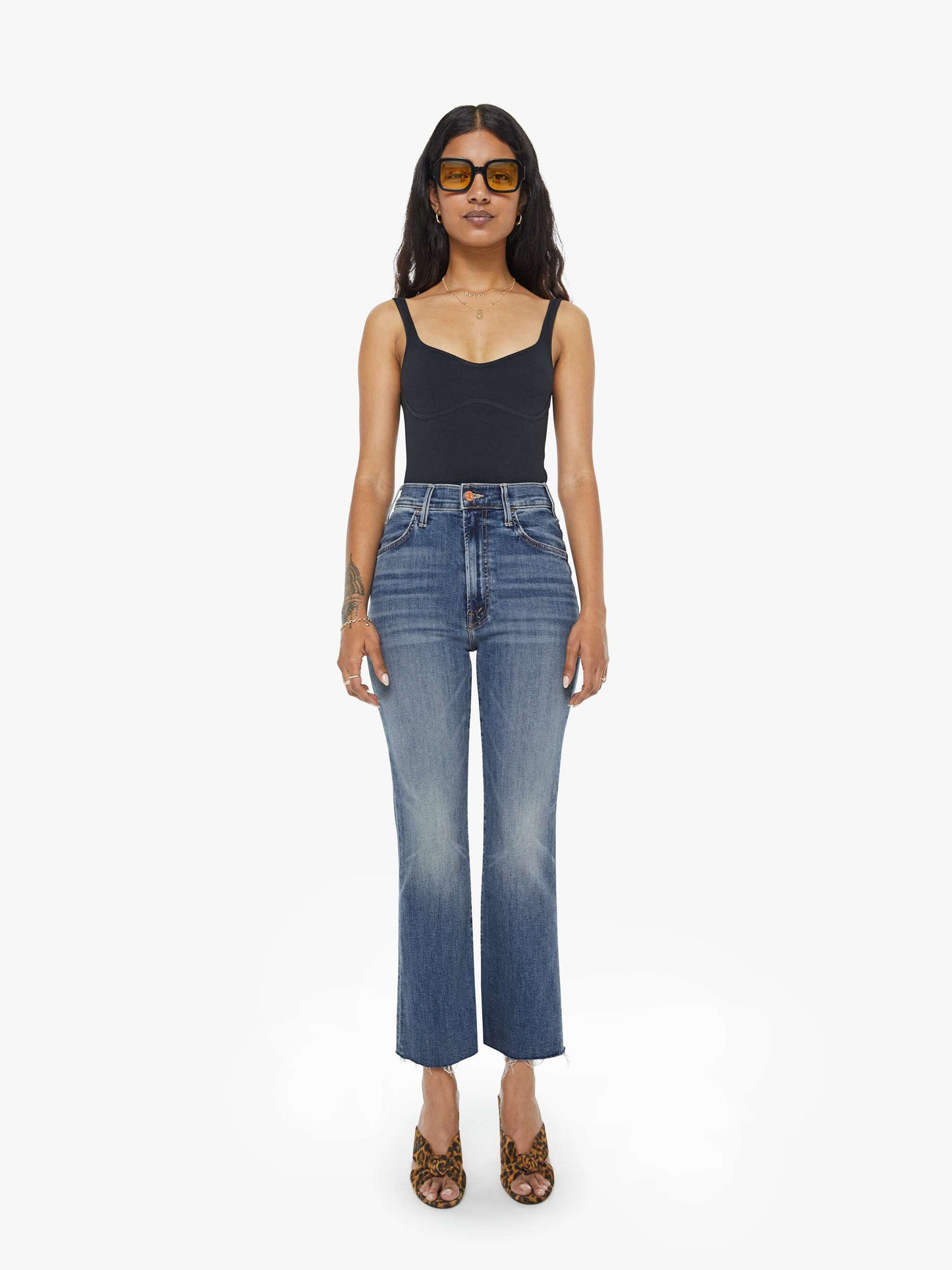 Mother Denim PETITES The Lil Hustler Ankle Fray Blue