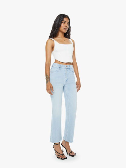 Mother Denim PETITES The Lil Hustler Ankle Fray Blue (Light-Pastel)