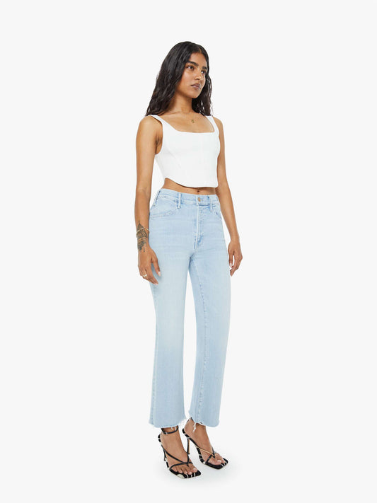 Mother Denim PETITES The Lil Hustler Ankle Fray Blue (Light-Pastel)