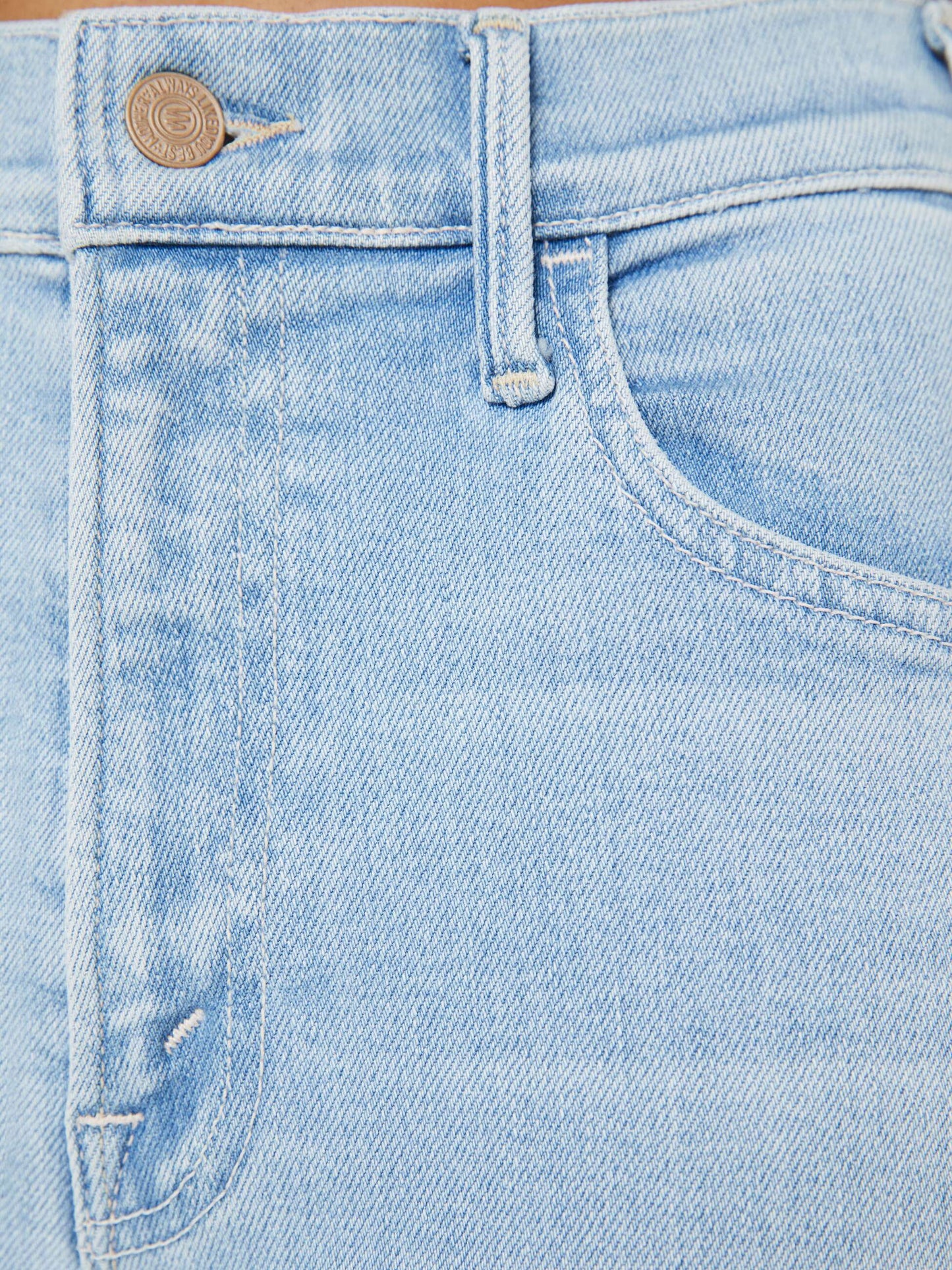 Mother Denim PETITES The Lil Hustler Ankle Fray Blue (Light-Pastel)