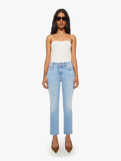 Mother Denim PETITES The Lil Mid Rise Dazzler Ankle Fray Blue (Medium)