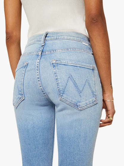 Mother Denim PETITES The Lil Mid Rise Dazzler Ankle Fray Blue (Medium)