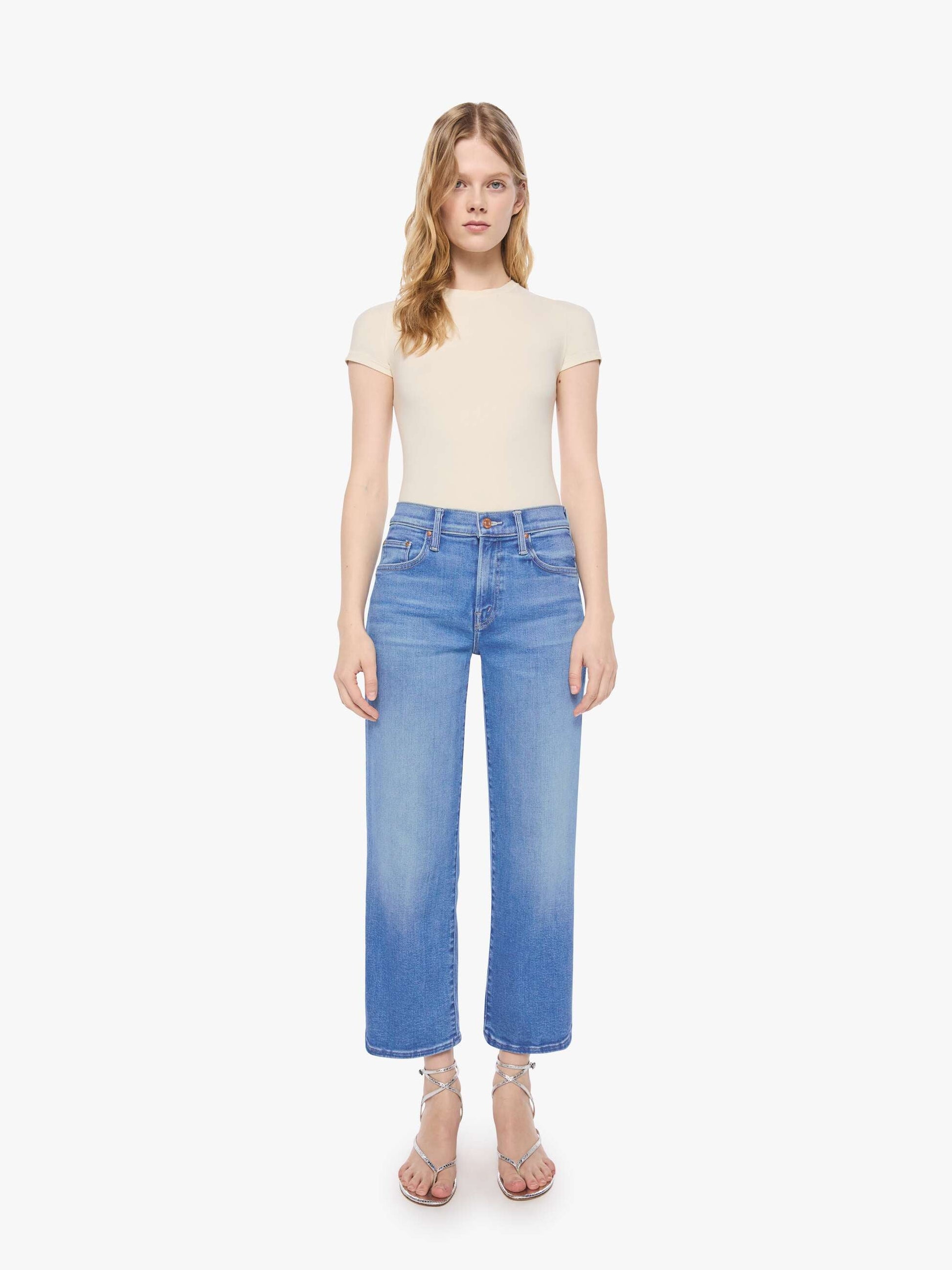 Mother Denim PETITES The Lil Mid Rise Rambler Zip Ankle Blue (Medium)