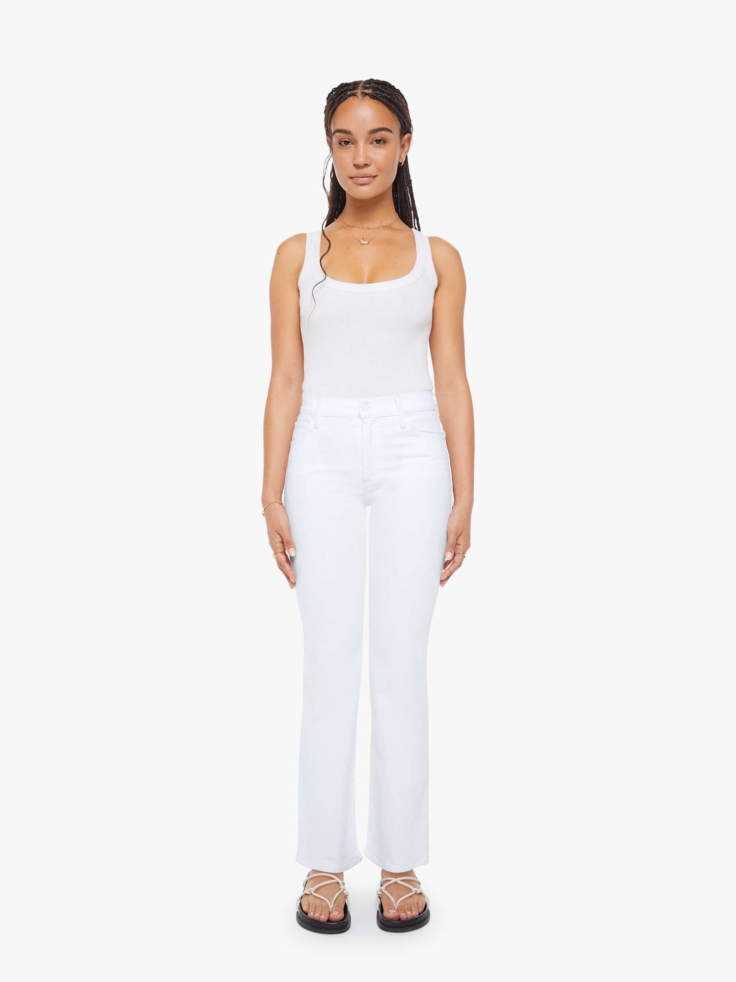 Mother Denim PETITES The Lil Kick It White