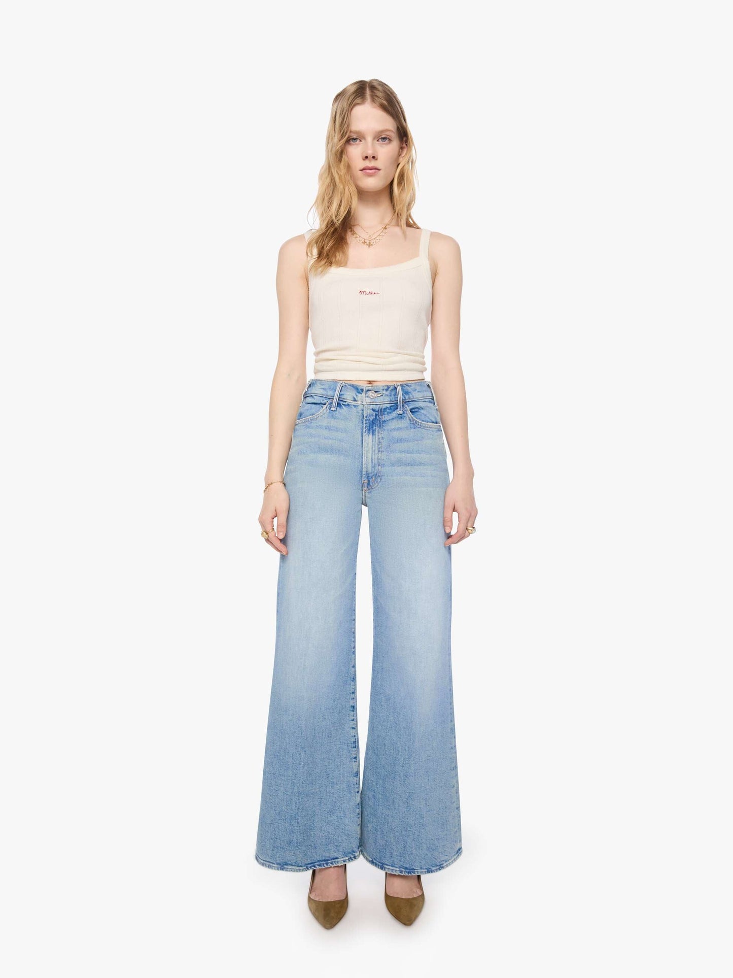 Mother Denim PETITES The Lil Hustler Roller Sneak Blue (Medium)