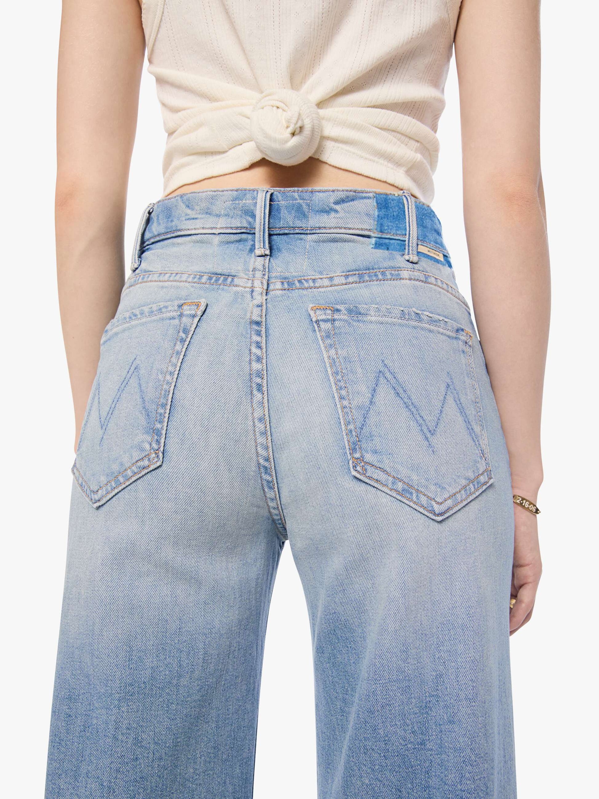 Mother Denim PETITES The Lil Hustler Roller Sneak Blue (Medium)