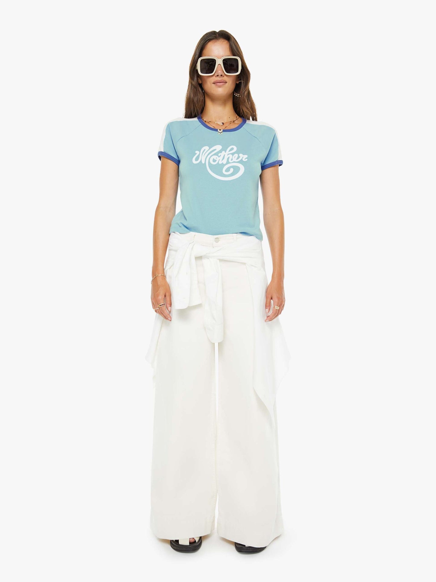 Mother Denim PETITES The Lil Mid Rise Headliner Sneak Cream Puffs
