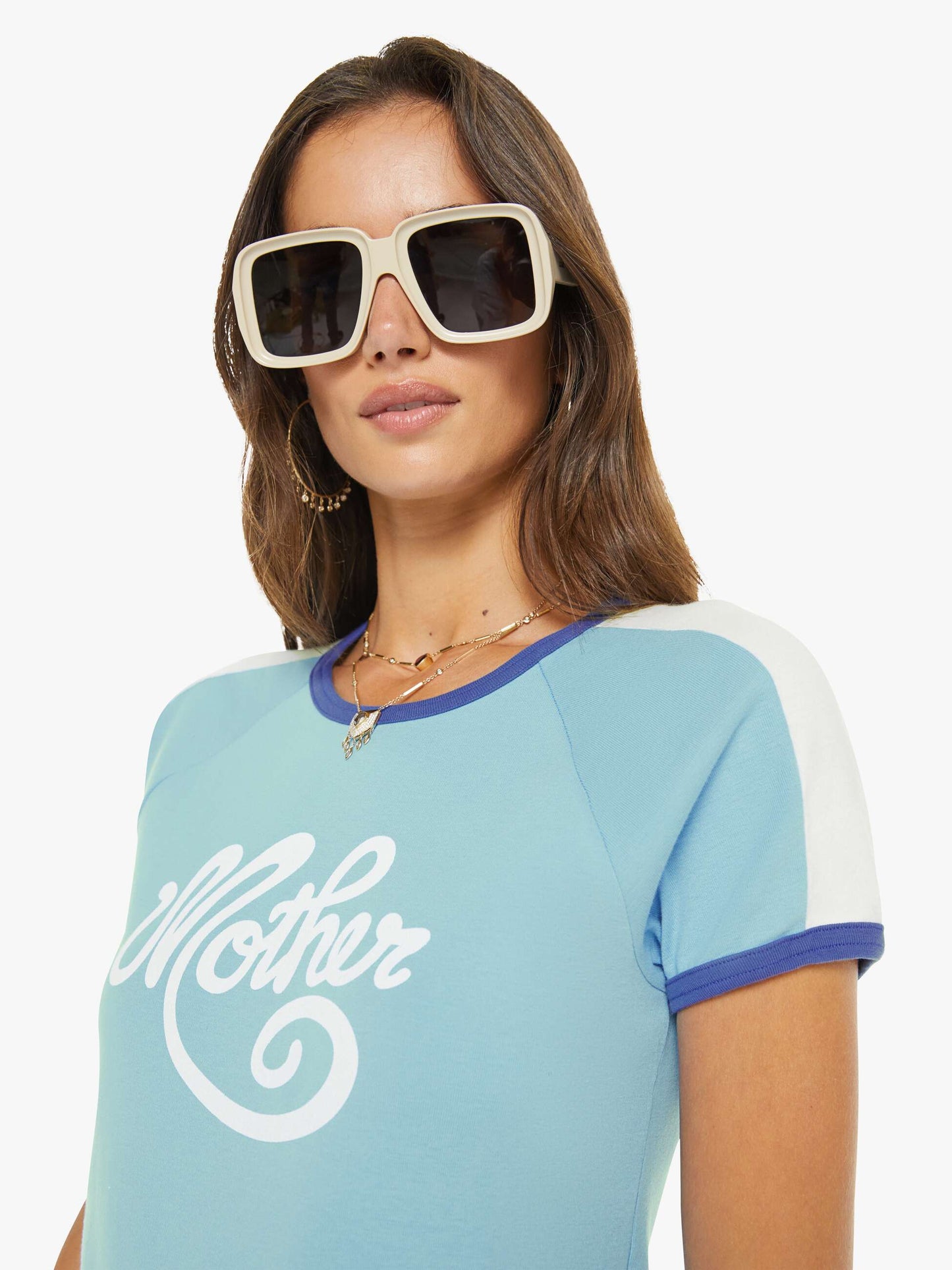 Mother Denim PETITES The Lil Mid Rise Headliner Sneak Cream Puffs