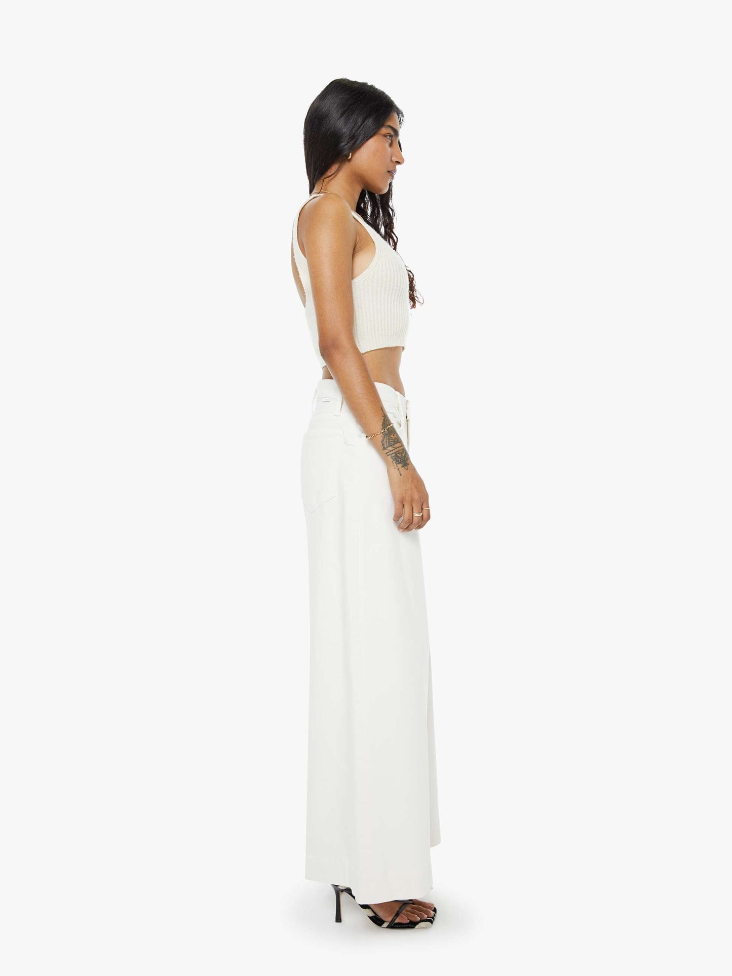 Mother Denim PETITES The Lil Mid Rise Headliner Sneak Cream Puffs