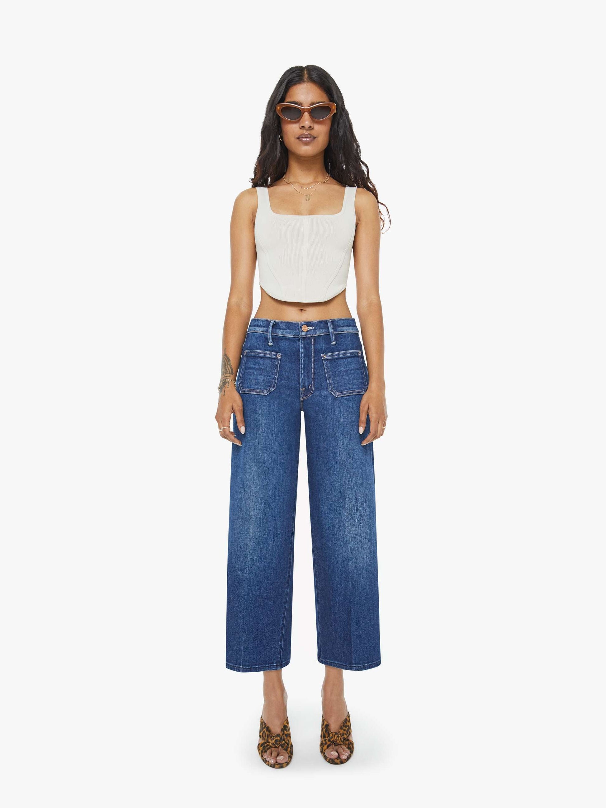 Mother Denim PETITES The Lil Patch Pocket Mid Rise Maven Ankle Cocktail Hour
