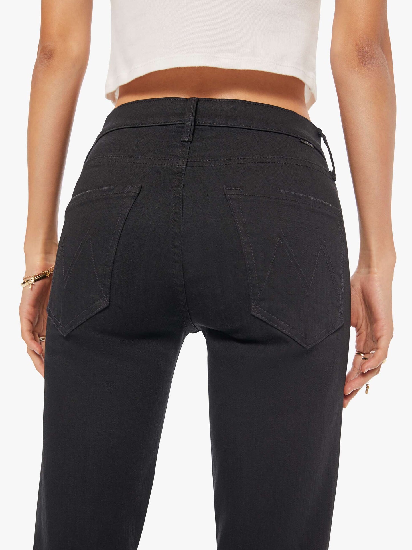 Mother Denim The Mid Rise Dazzler Ankle Black