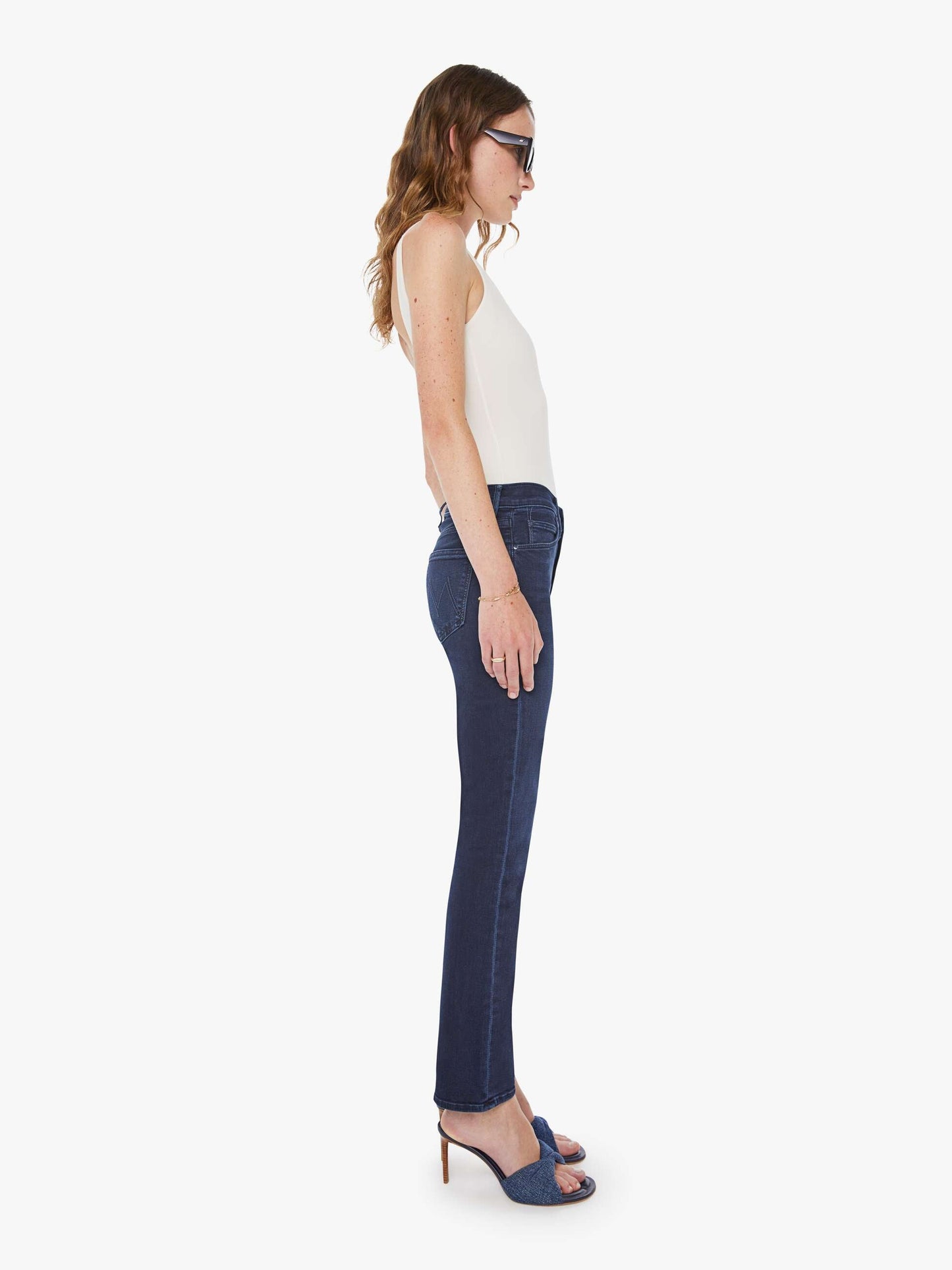 Mother Denim The Mid Rise Dazzler Ankle Blue (Medium)