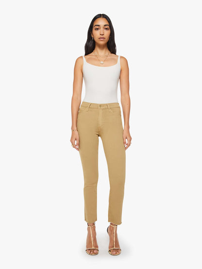 Mother Denim The Mid Rise Dazzler Ankle Fray Beige (Light)