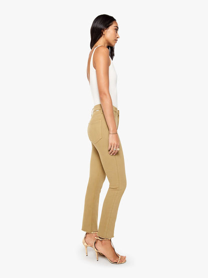 Mother Denim The Mid Rise Dazzler Ankle Fray Beige (Light)