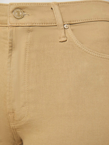 Mother Denim The Mid Rise Dazzler Ankle Fray Beige (Light)
