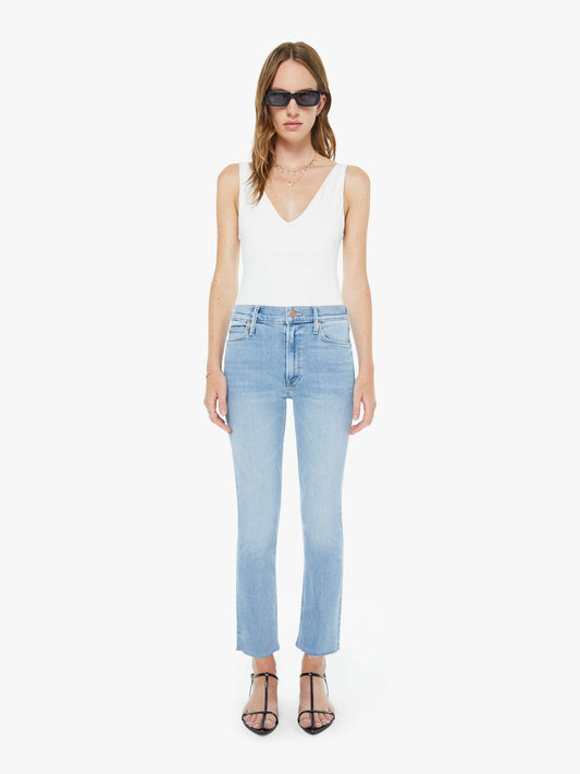 Mother Denim The Mid Rise Dazzler Ankle Fray Blue (Medium)