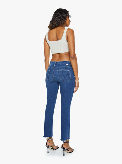 Mother Denim The Mid Rise Dazzler Ankle Fray Blue (Navy)