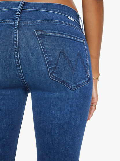 Mother Denim The Mid Rise Dazzler Ankle Fray Blue (Navy)