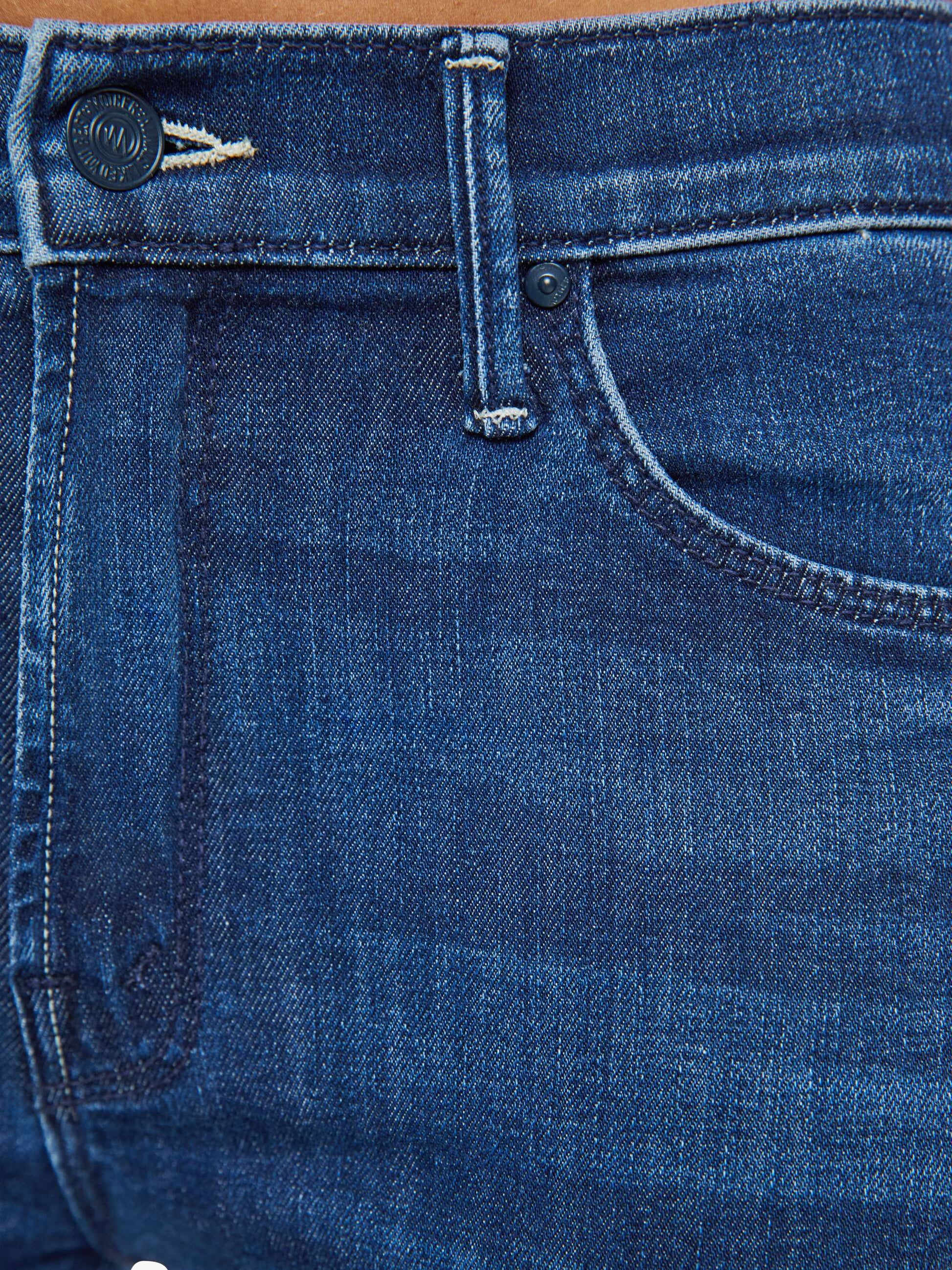 Mother Denim The Mid Rise Dazzler Ankle Fray Blue (Navy)