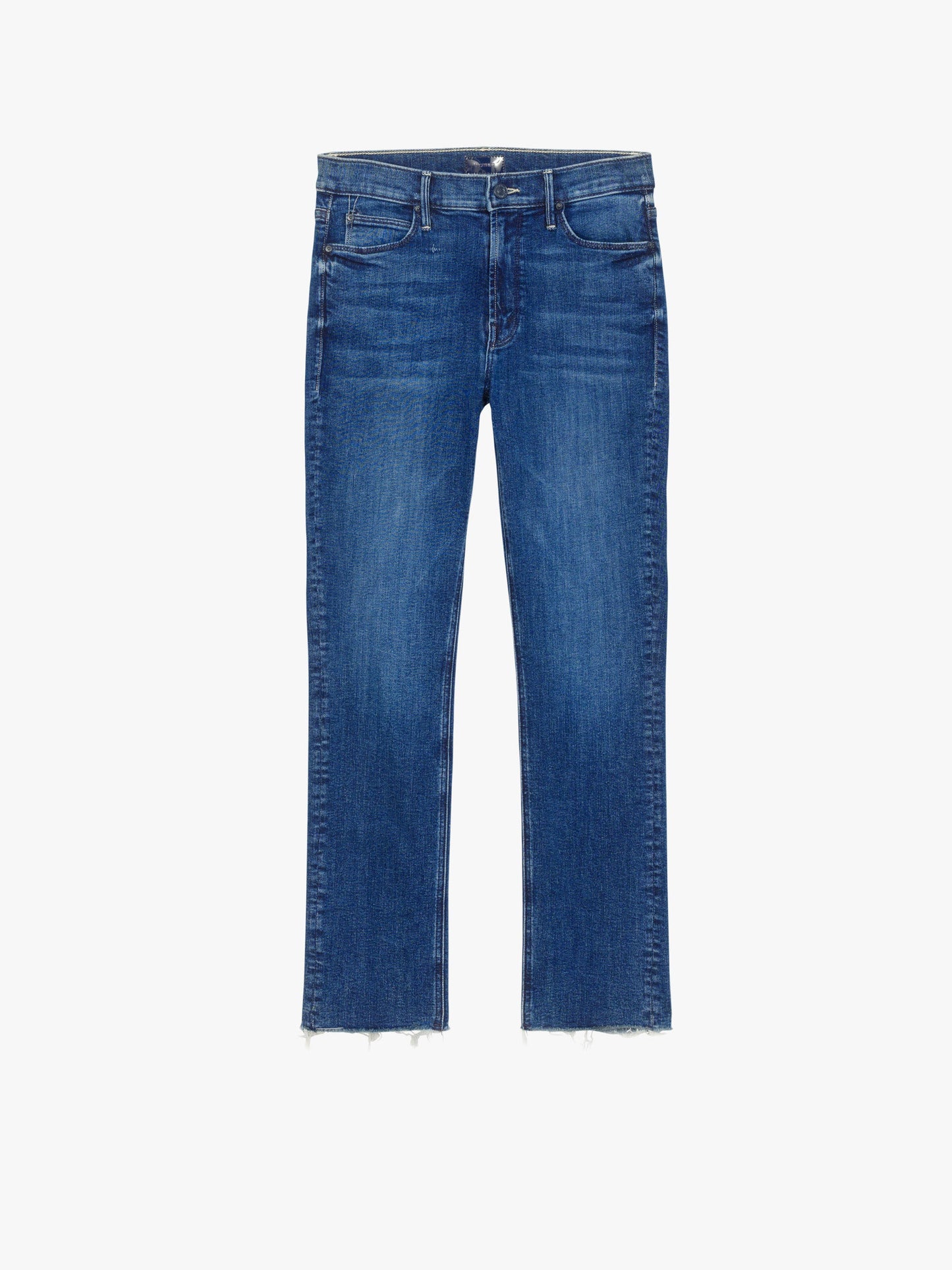 Mother Denim The Mid Rise Dazzler Ankle Fray Blue (Navy)