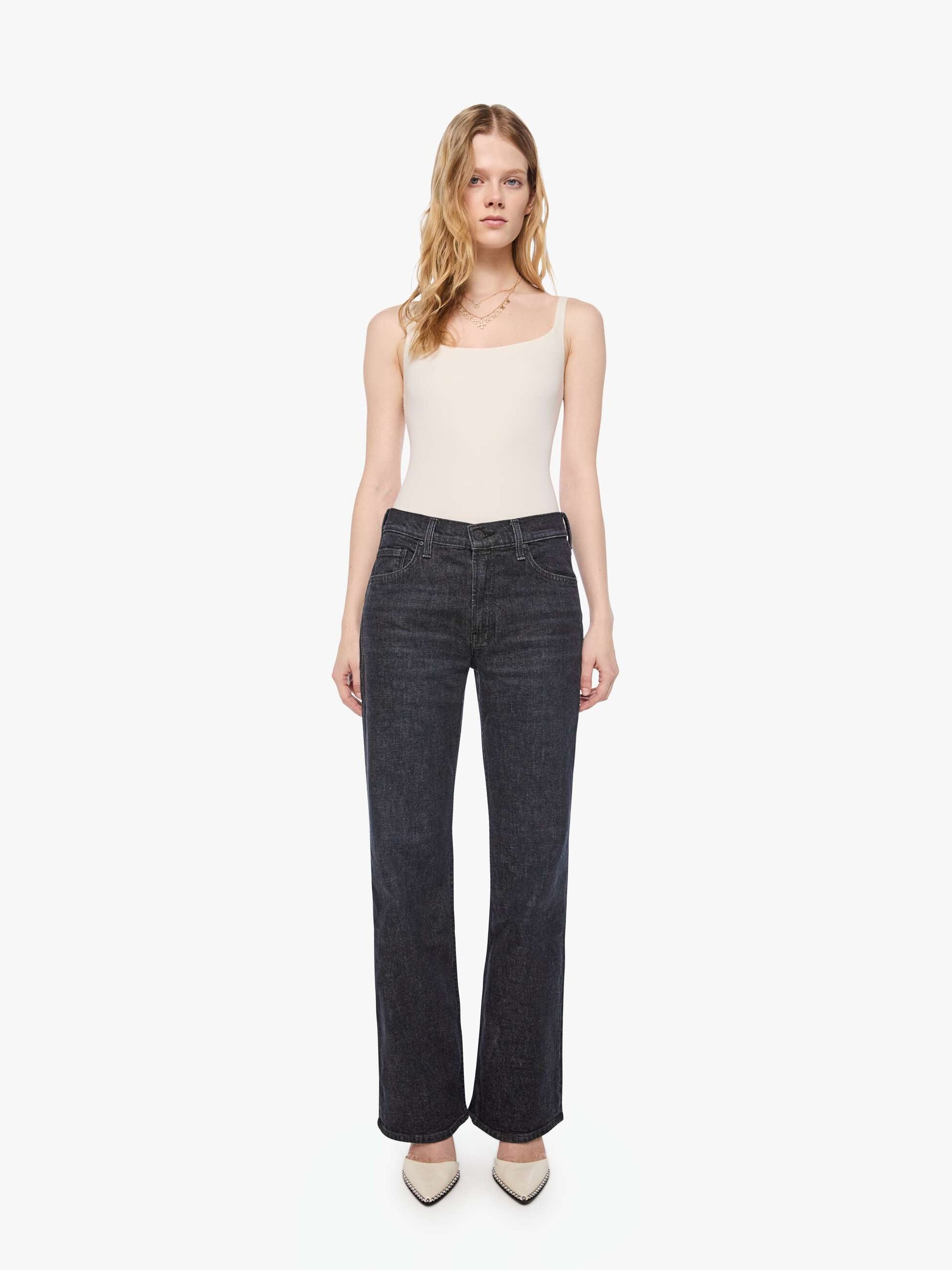 Mother Denim PETITES The Lil Reifler Black