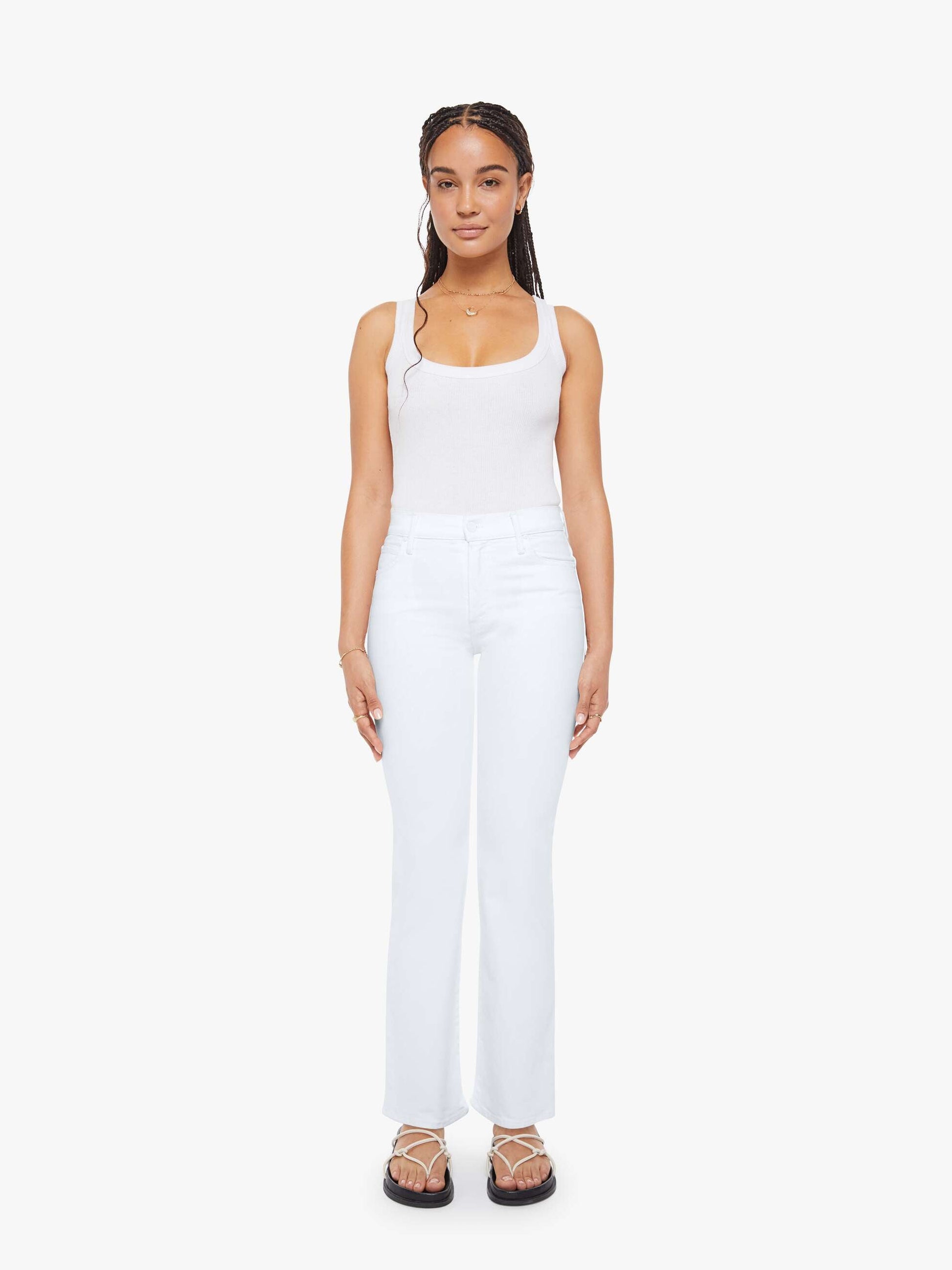 Mother Denim PETITES The Lil Kick It White