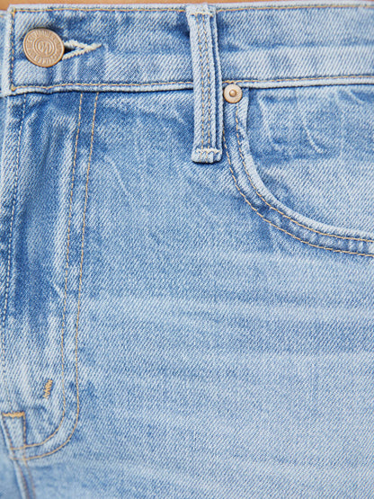 Mother Denim The Mid Rise Rambler Zip Ankle Fray Comeback Kid