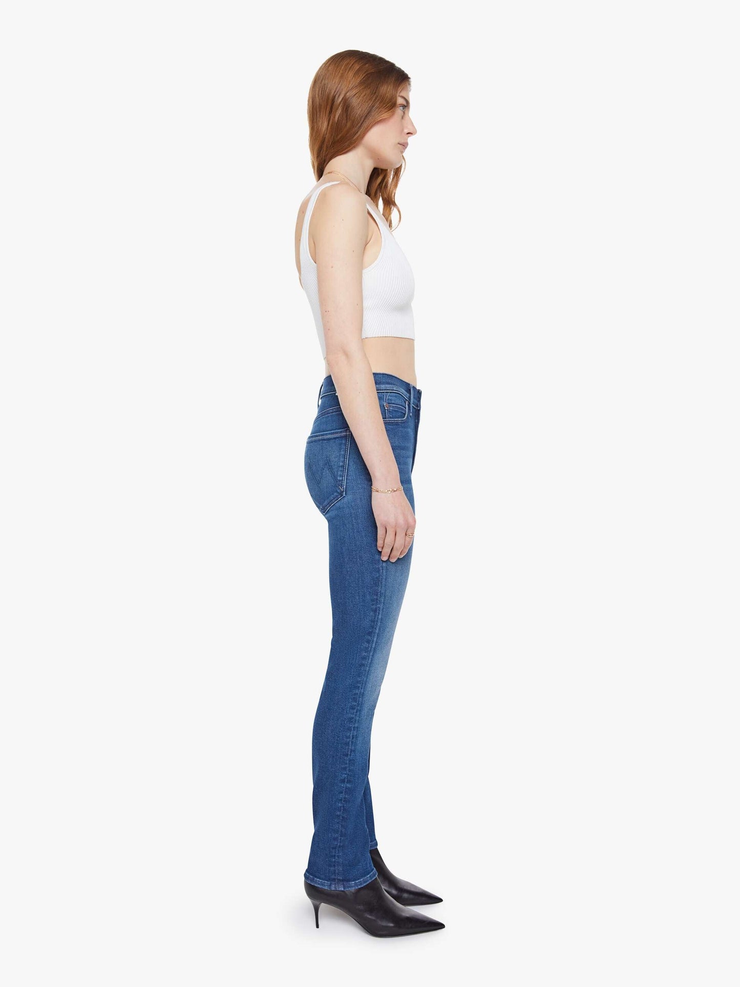 Mother Denim The Mid Rise Dazzler Hover Blue (Navy)